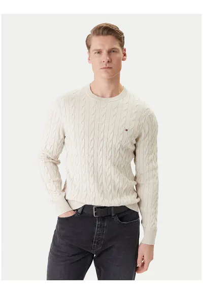 Pulover slim fit cu model torsade