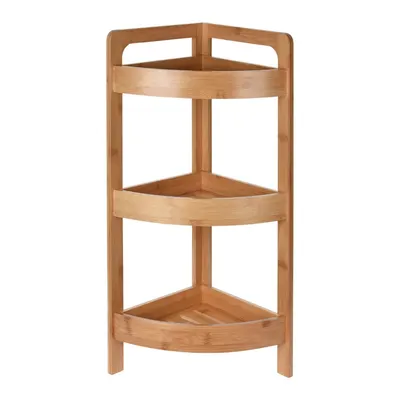 Raft baie, din bambus, cu 3 etajere, colțar, 23x23x61 cm, Bathroom Solutions