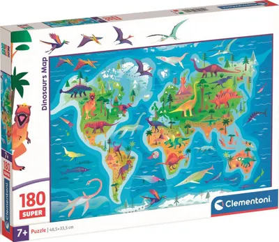Puzzle pentru copii Clementoni din 180 piese - Harta dinozaurilor