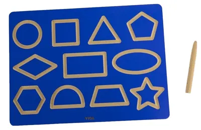 Placă educativă Viga Toys - Scrierea formelor geometrice