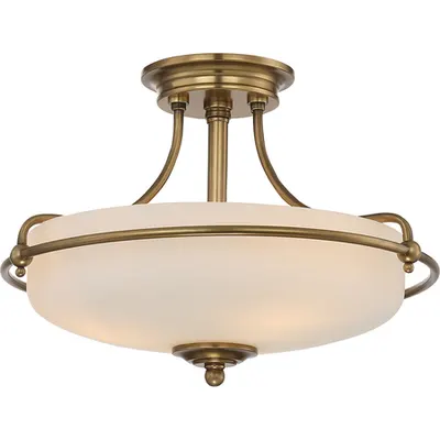 Plafoniera Griffin 3 Light Semi-Flush Light – Weathered Brass