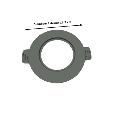 Perie de curatare PAA-home®, pentru mopul cu cap rotativ cu diametrul de 16 cm, inaltime peri 3 cm, culoare gri