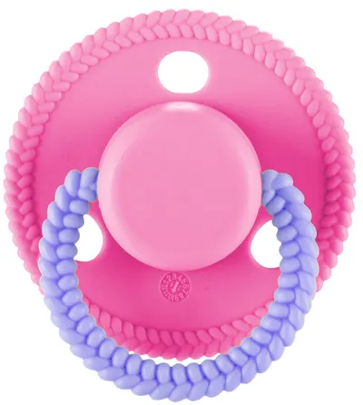 Suzetă din silicon cu capac Lorelli - Circle, 0 luni+, Pink