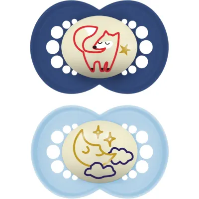 MAM Original Night 16m+ suzetă Blue/ Dark Blue 2 buc