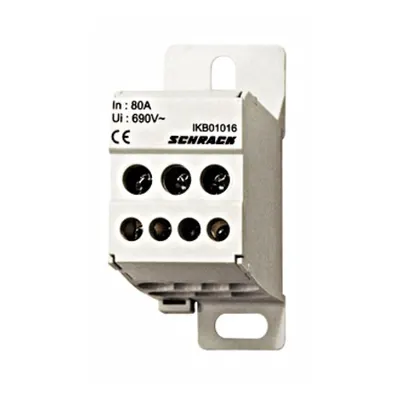Clemă deriv. 1 pol 80 A, 1x16 mm² / 2x16 mm²+4x6 mm²