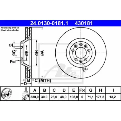 Disc frana ATE 24.0130-0181.1