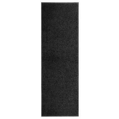 vidaXL Covoraș de ușă lavabil negru 60x180 cm