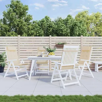 vidaXL Perne de scaun cu spătar înalt 4 buc, bej, țesătură Oxford