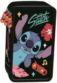 Penar cu accesorii St. Majewski Stitch - Black Aloha, 3 fermoare