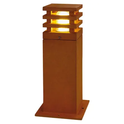 Lampa podea, Lampi RUSTY ® Floor 40 E27, rugina stand de podea in aer liber, TC-DSE, IP55, patrat, ruginite din otel, L / W / H 12/12/40 cm, max. 11W