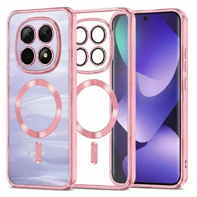 Husa MagSafe pentru Xiaomi Poco M8 / Redmi Note 15 5G / Note 15 4G, Techsuit, Luxury Crystal, Roz