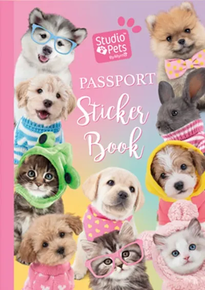 Carte de colorat cu autocolante Studio Pets - Passport
