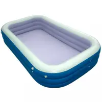 Piscina gonflabila de gradina pentru copii Ikonka BlueGreen, din PVC rezisten, cu tobogan, parasolar impermeabil, furtun de drenaj, capacitate 1028 L