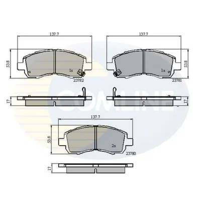 Set placute frana, frana disc COMLINE CBP3757