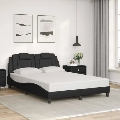 vidaXL Cadru de pat, Viana, fără saltea, negru, 120x200 cm, piele ecologică