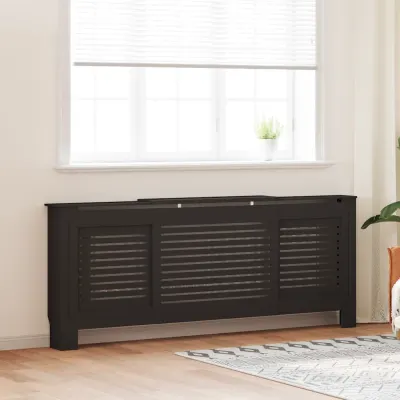 vidaXL Mască pentru calorifer, negru, 205 cm, MDF