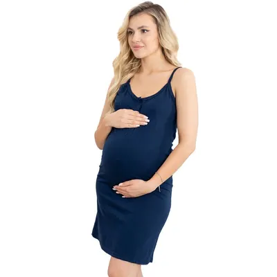 Camasa alaptat, Basic, Din bumbac, Cu capse pe mijloc, Fara maneci, Masura XL, Navy Blue