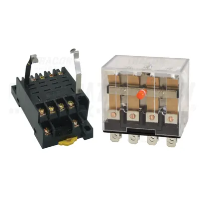 Pachet Releu Miniaturizat RL14-12AC (12V AC, 4CO, 10A) si Soclu Releu RSPTF-14A (14 Pini)