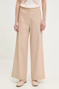 Sessun pantaloni wide leg pentru femei, din bumbac