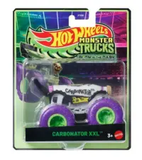 Masina Hot Wheels, Monster Truck, Glow In The Dark, Carbonator XXL, 1:64, JFX17