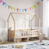 Gossi cadru pat tip casa pentru copii, 70x140 cm, lemn masiv de pin