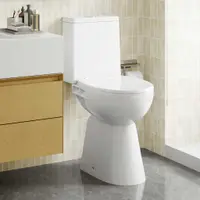 vidaXL Toaletă fără bord 7 cm înălțime suplimentară închidere ușoară ceramică albă