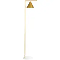 HOMCOM Lampadar pe picior de salon din oţel cu abajur conic orientabil bază marmură 40W 35 x 26 x 153 cm auriu | Aosom Romania