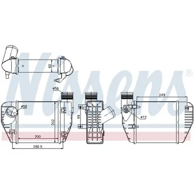 Intercooler, compresor NISSENS 96544