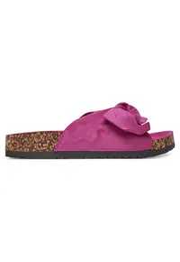 Papuci dama - roz inchis - textil