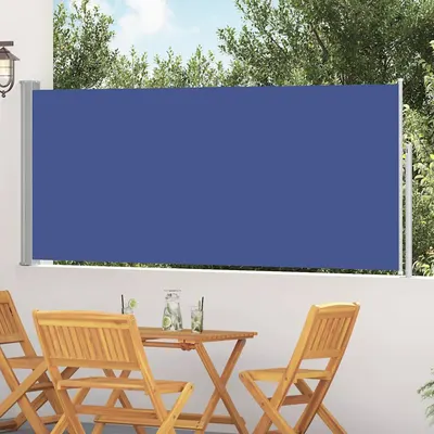 vidaXL Copertină laterală retractabilă, albastru, 117x314 cm