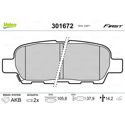 Set placute frana, frana disc VALEO 301672