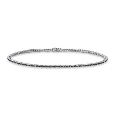 Bratara tennis din aur negru cu diamante negre de 0.7ct