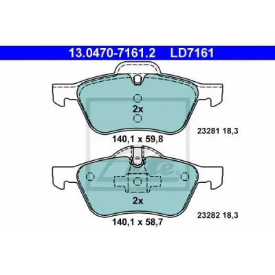 Set placute frana, frana disc ATE 13.0470-7161.2