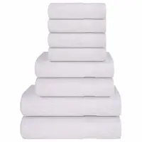 Gossi set prosoape 8 piese alb 360 g/m2 100% bumbac
