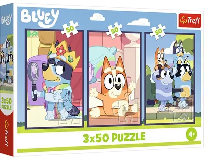 Puzzle pentru copii Trefl din 3 x 50 piese - Familia lui Bluey