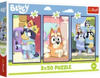 Puzzle pentru copii Trefl din 3 x 50 piese - Familia lui Bluey