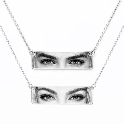Set 2 Coliere Personalizate Eyes Silver cu Argint