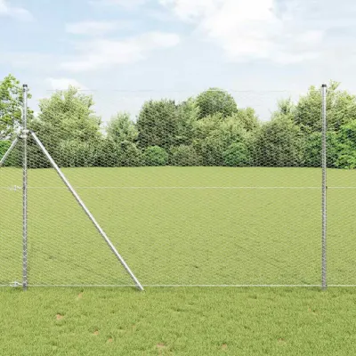 vidaXL Gard hexagonal 1,6 x 10 m Oțel galvanizat Argintiu