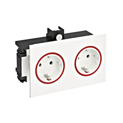 Priza date dubla pt.canal parapet SIGNA,RAL9010 alb