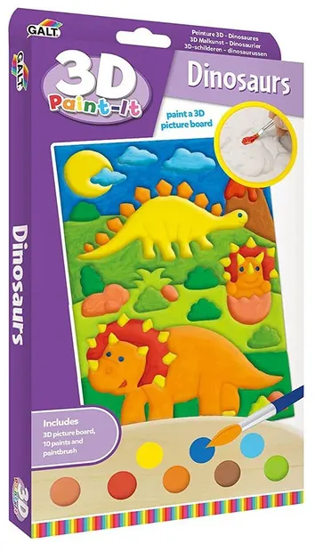 Set de colorat Galt - Imagine de colorat în relief, dinozauri