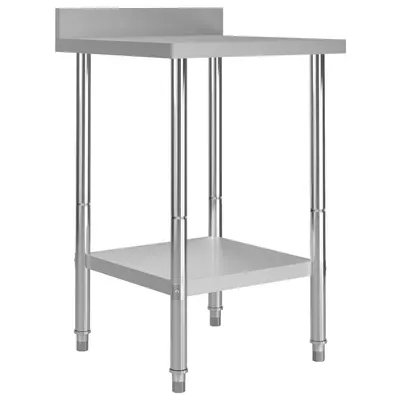 vidaXL Masă de lucru bucătărie bordură antistropire 60x60x93 cm oțel