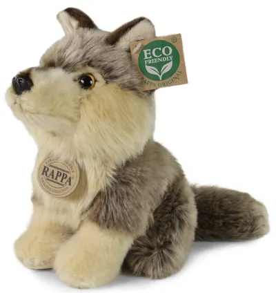Jucărie de plus Rappa Eco Friends - Lupul, asezat, 18 cm
