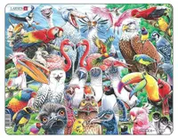 Puzzle pentru copii Larsen din 115 piese - Păsări vesele