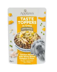 APPLAWS Taste Toppers Plic hrana caine, cu piept de pui, fasole, dovleac aspic 85 g