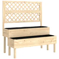 Outsunny Jardinieră înaltă cu spalier 2 niveluri cutie de flori cu 2 jardiniere, lemn 108 x 62 x 120 cm | Aosom Romania