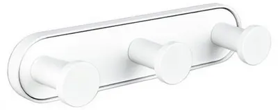 Agățătoare de perete triplă Inter Ceramic - Lusso, 17.2 x 4.15 x 5 cm, White Matt