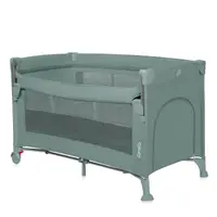 Patut pliant multifunctional, Lionelo, Ellen, Cu laterala culisanta, Nivel suplimentar, Intrare laterala cu fermoar, 2 roti, Saltea pliabila si geanta de transport incluse, 0- 36 luni, Pana la 15 kg, 120x60 cm, Conform cu EN 716, Verde