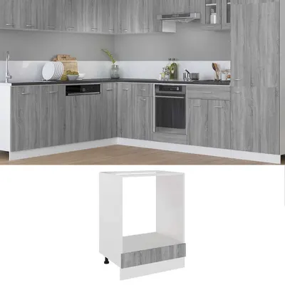 vidaXL Dulap pentru cuptor "Riga", gri sonoma, 60x46x81,5 cm