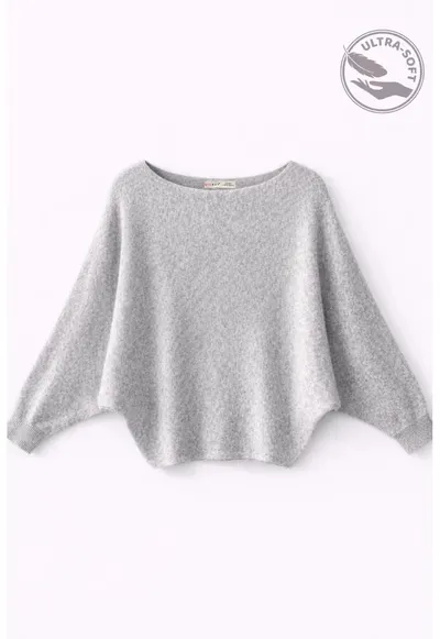 Pulover dama pulover supradimensionat - gri - tricotat cu nervuri - UNI