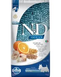 FARMINA N&D Ocean Adult Mini cu cod, spelat, ovăz, portocale 7 kg
